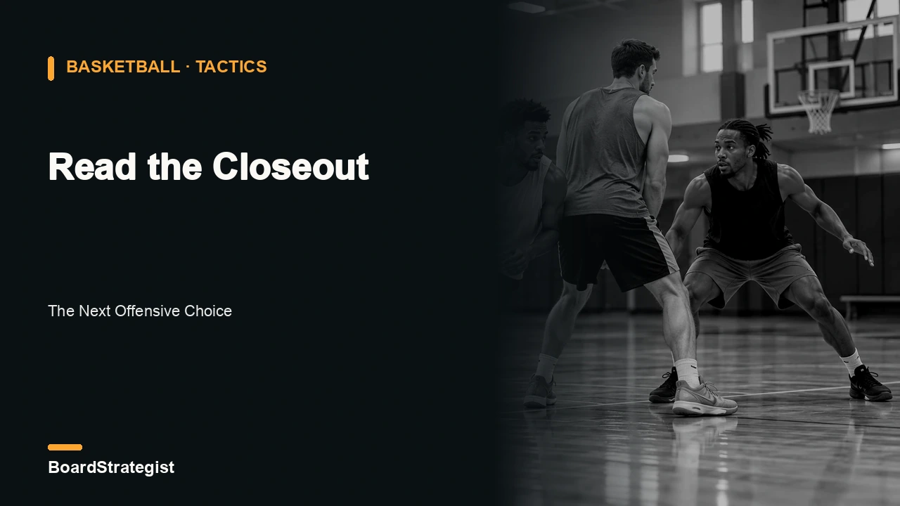AI-generated fictional practice illustration for a guide to attacking a closeout.