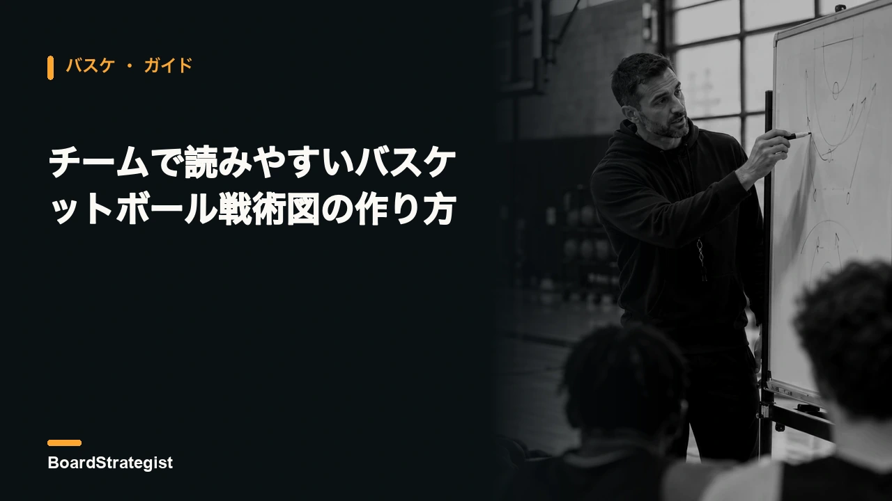 AI生成の架空の作戦ボードを使った、チームで読みやすい戦術図の記事カバー。