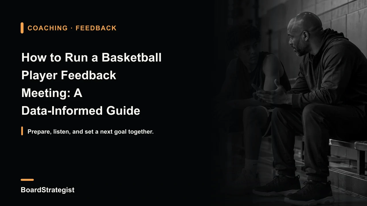 AI-generated cover image of a coach and player in a feedback meeting.