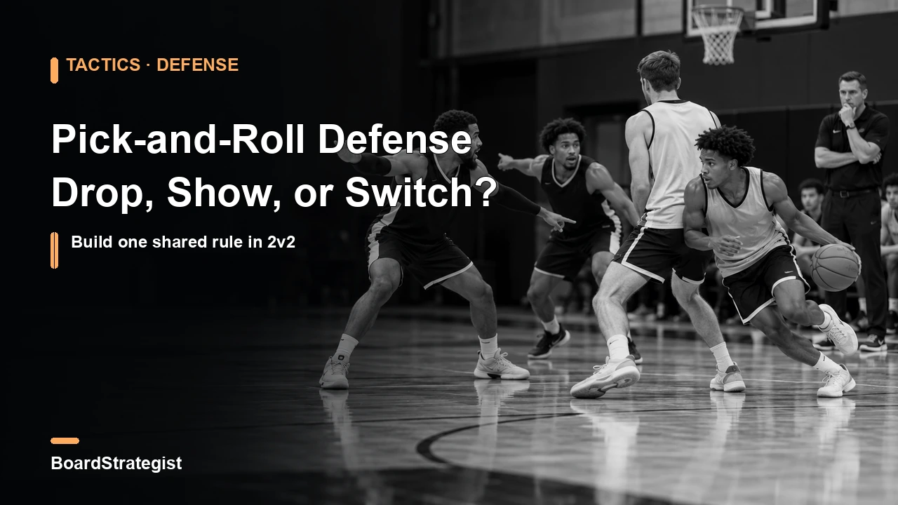 AI-generated fictional 2v2 practice showing defenders coordinating on a screen.