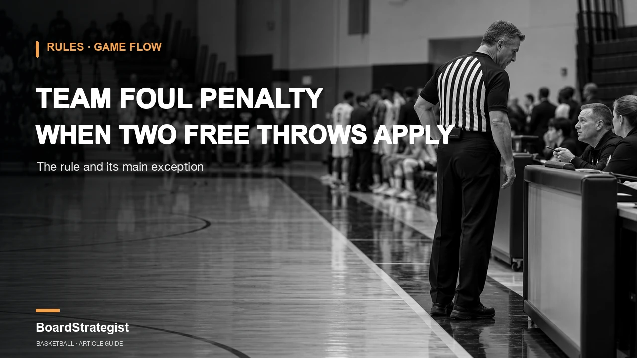 AI-generated editorial illustration of a referee and table officials in a fictional practice setting; not a real game.