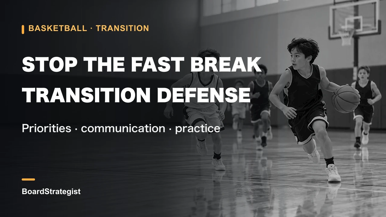 AI-generated editorial image of transition defense; not an actual game photo.